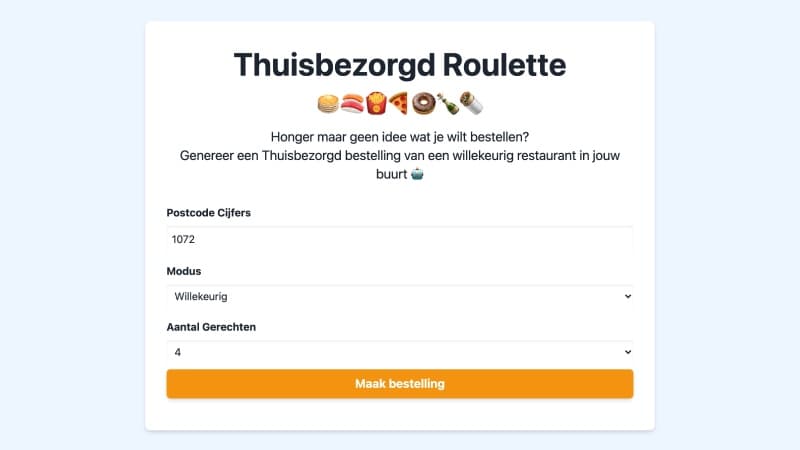 Thuisbezorgd Roulette Screenshot