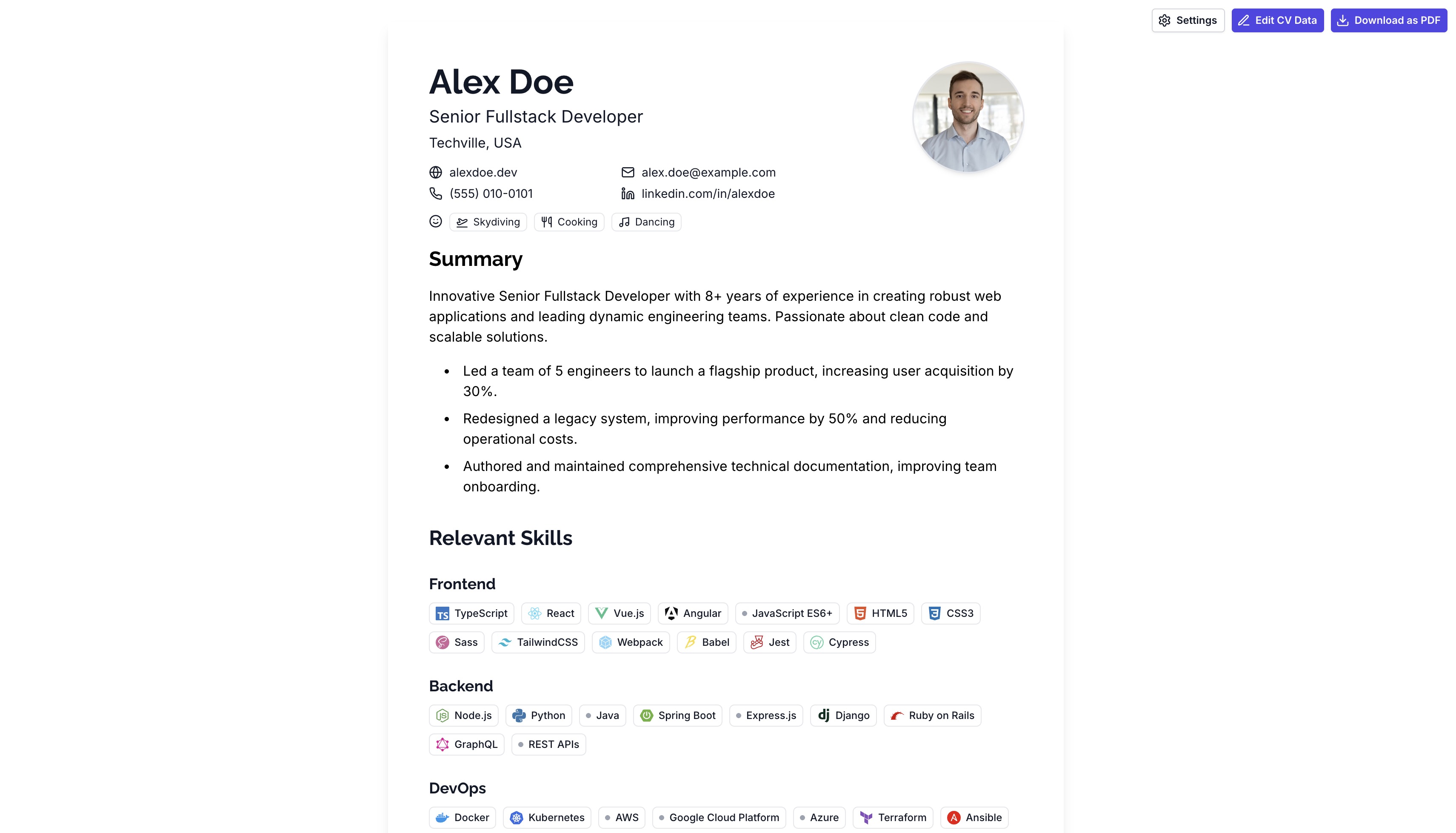 CV Generator