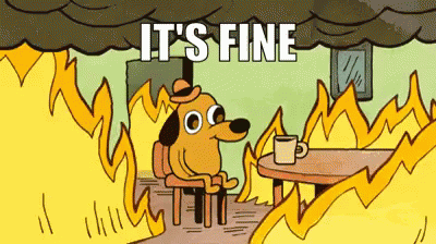 Dog in burning room meme
